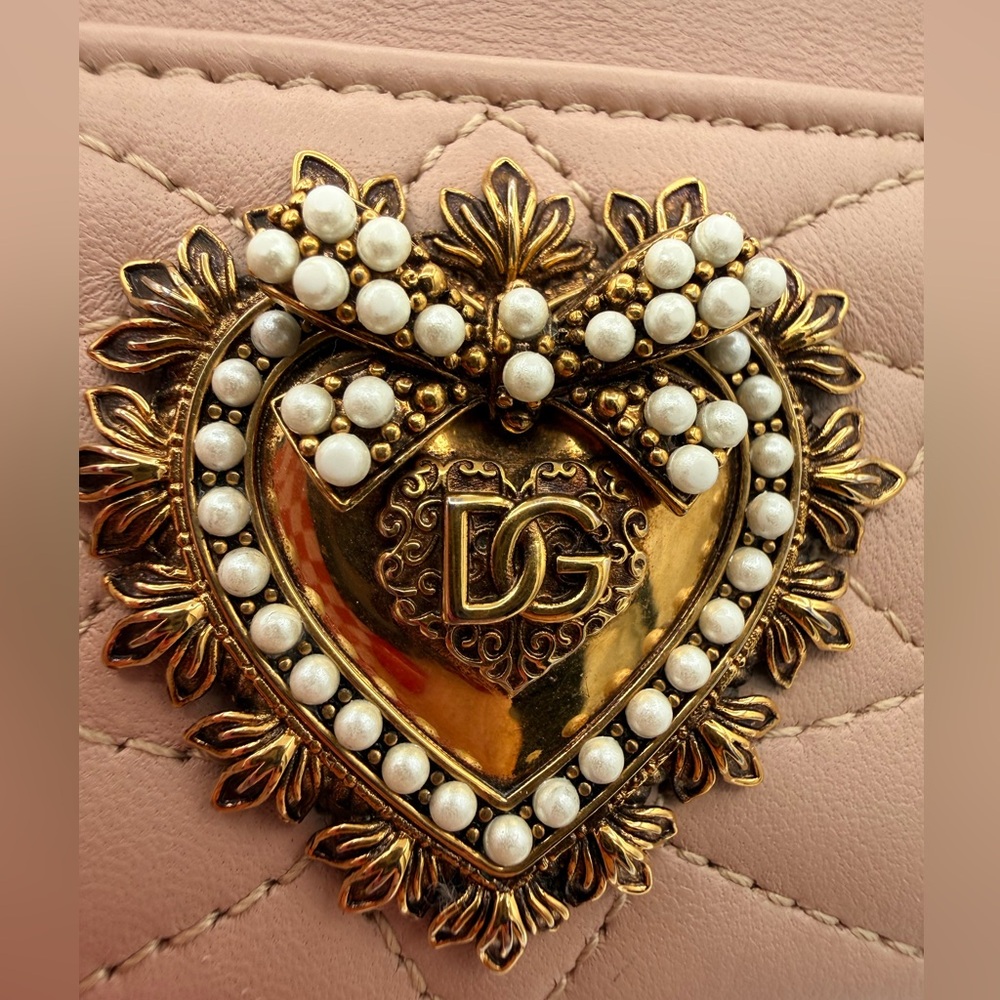 Dolce & Gabbana Devotion Blush Pink Leather Card Case - Picture 2 of 5